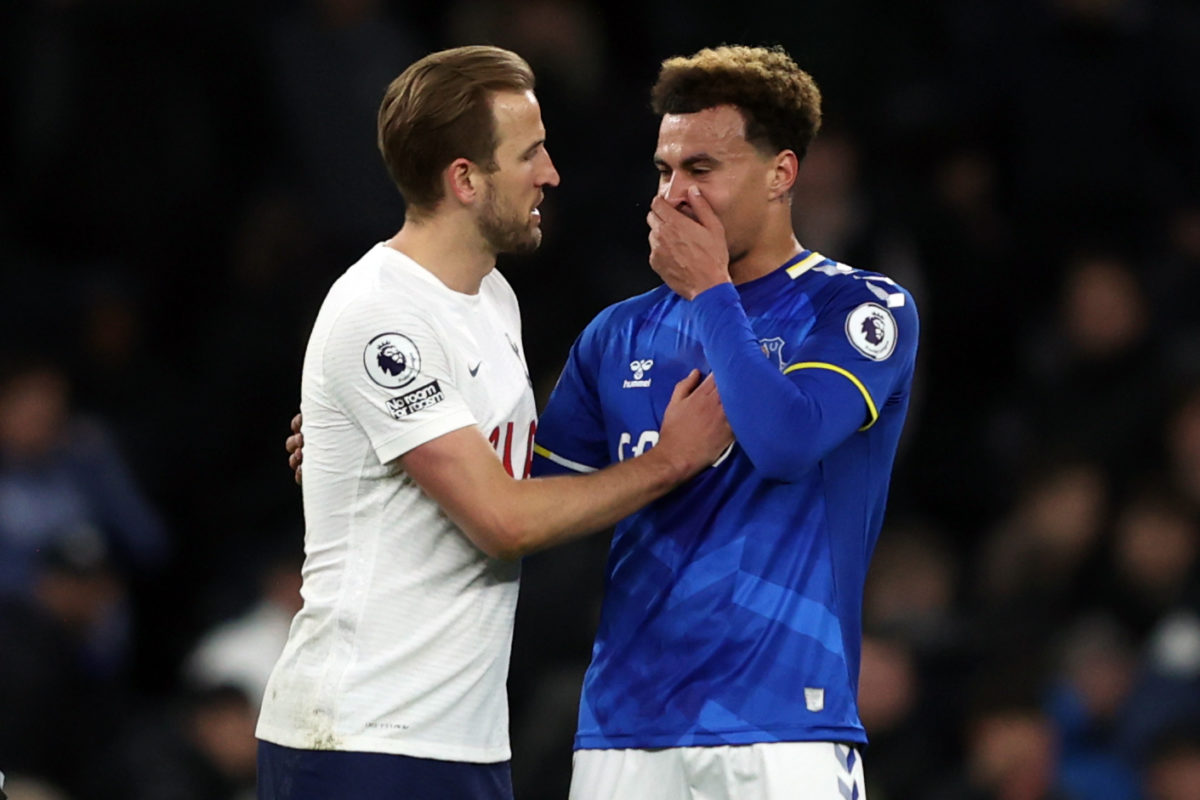 Dele Alli reacts after Harry Kane becomes Tottenham’s all-time top goalscorer