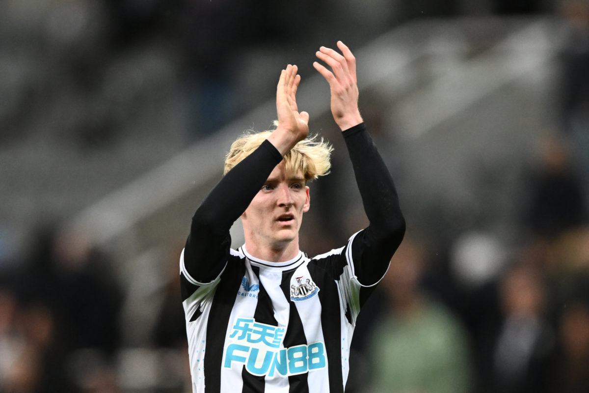 Bruno Guimaraes reacts to Anthony Gordon’s debut for Newcastle United