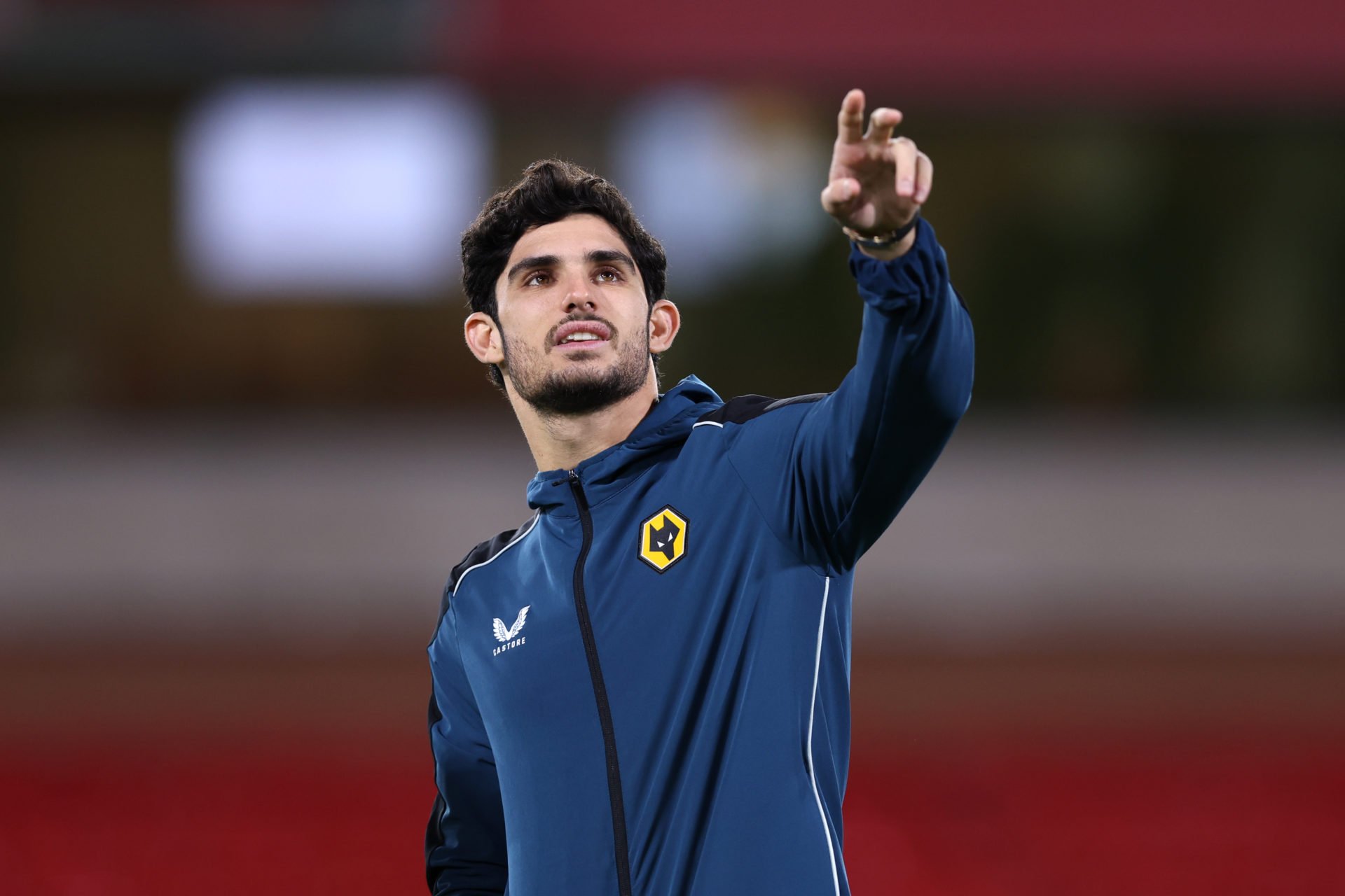 Goncalo Guedes of Wolverhampton Wanderers inspects the pitch prior to the Carabao Cup Quarter Final match between Nottingham Forest and Wolverhampt...