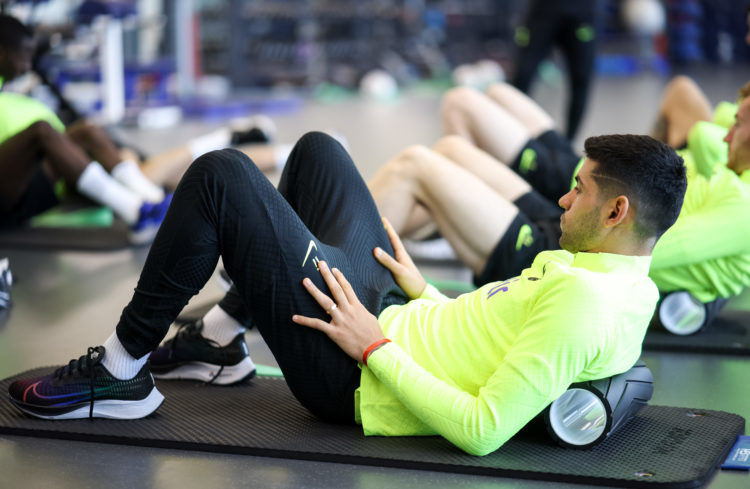 Cristian Romero went down and received treatment in Tottenham warm-up