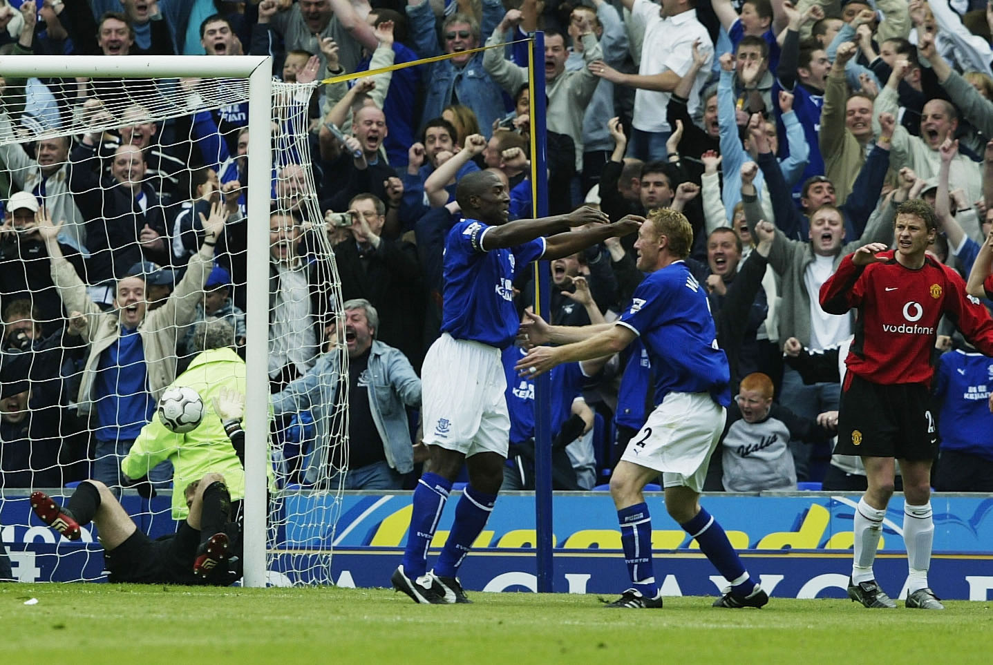 Kevin Campbell celebrates the first goal
