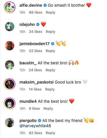 Pierluigi Gollini and Davinson Sanchez react to Harvey White leaving Tottenham on loan