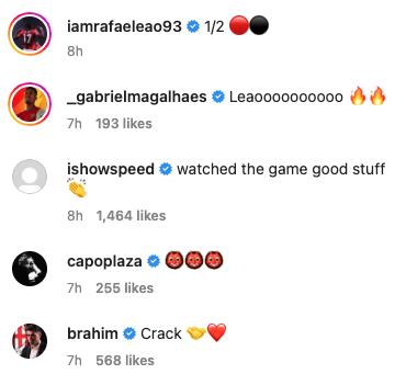 Gabriel Magalhaes reacts to Rafael Leao's performance against Tottenham