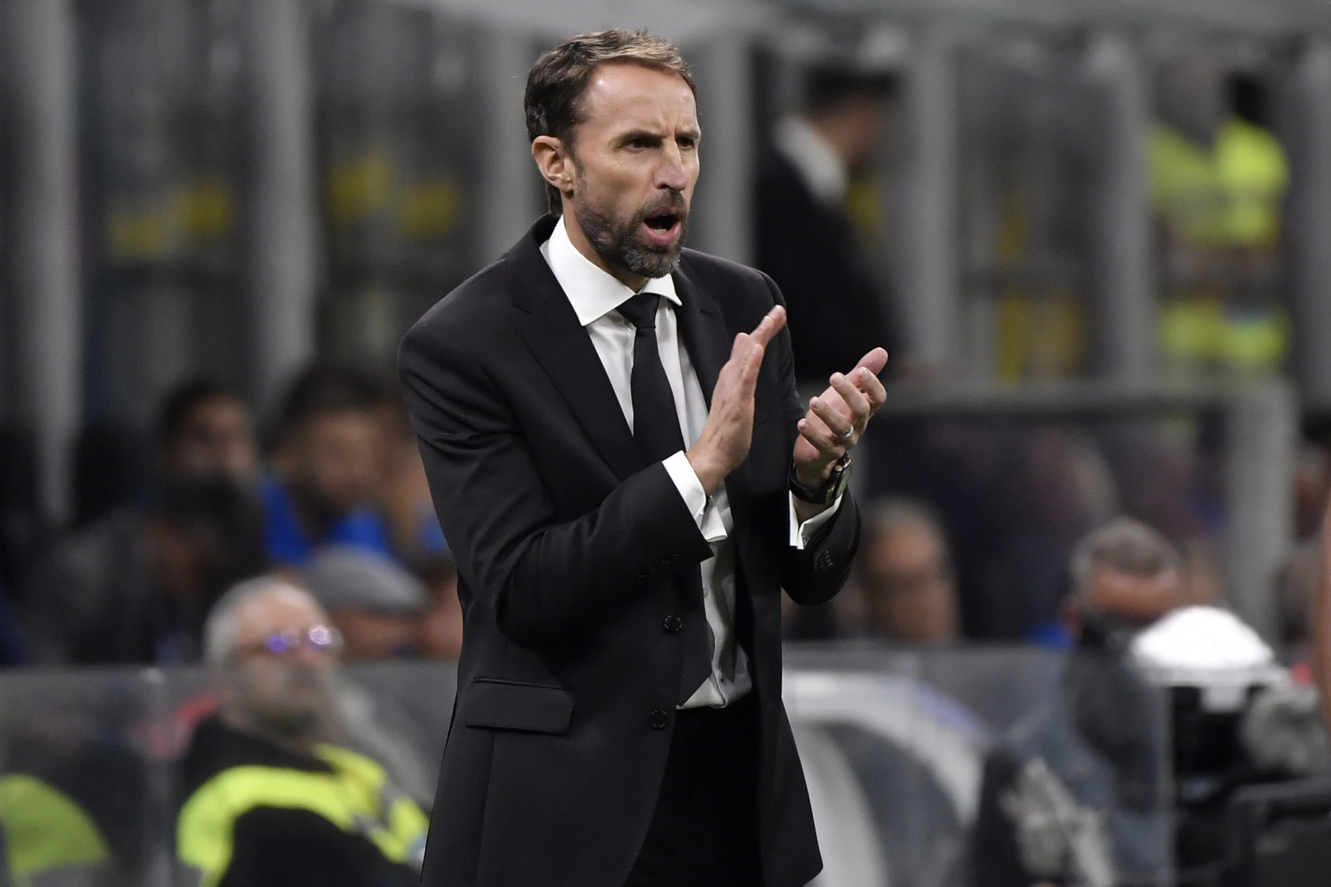 Gareth Southgate head coach of England claps during the Uefa