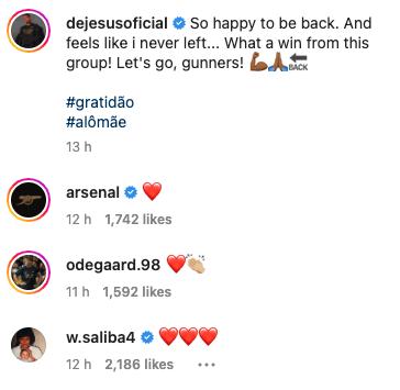 Neymar loved Gabriel Jesus’s Arsenal return