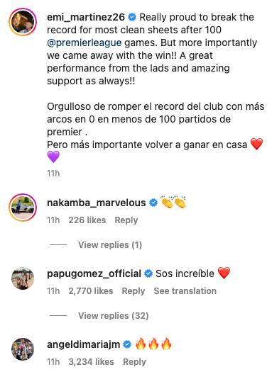 Angel Di Maria praises Aston Villa star Emiliano Martinez