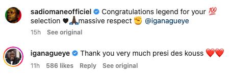 Sadio Mane congratulates Everton star Idrissa Gueye