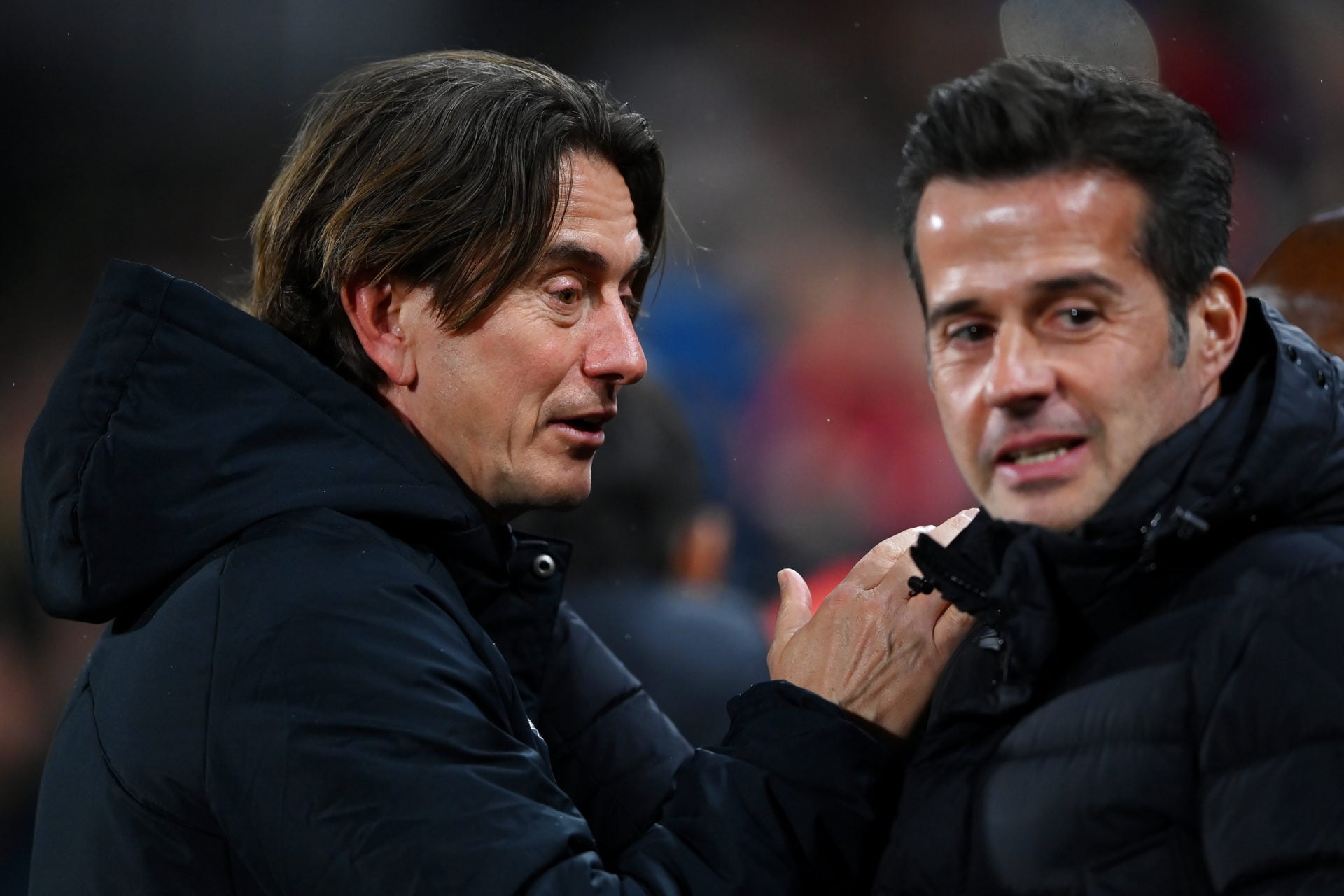 Brentford FC manager Thomas Frank and Fulham FC manager Marco Silva