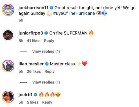 Junior Firpo congratulates Leeds United star Jack Harrison