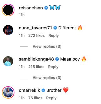 Nuno Tavares and Albert Sambi Lokonga send messages to Reiss Nelson