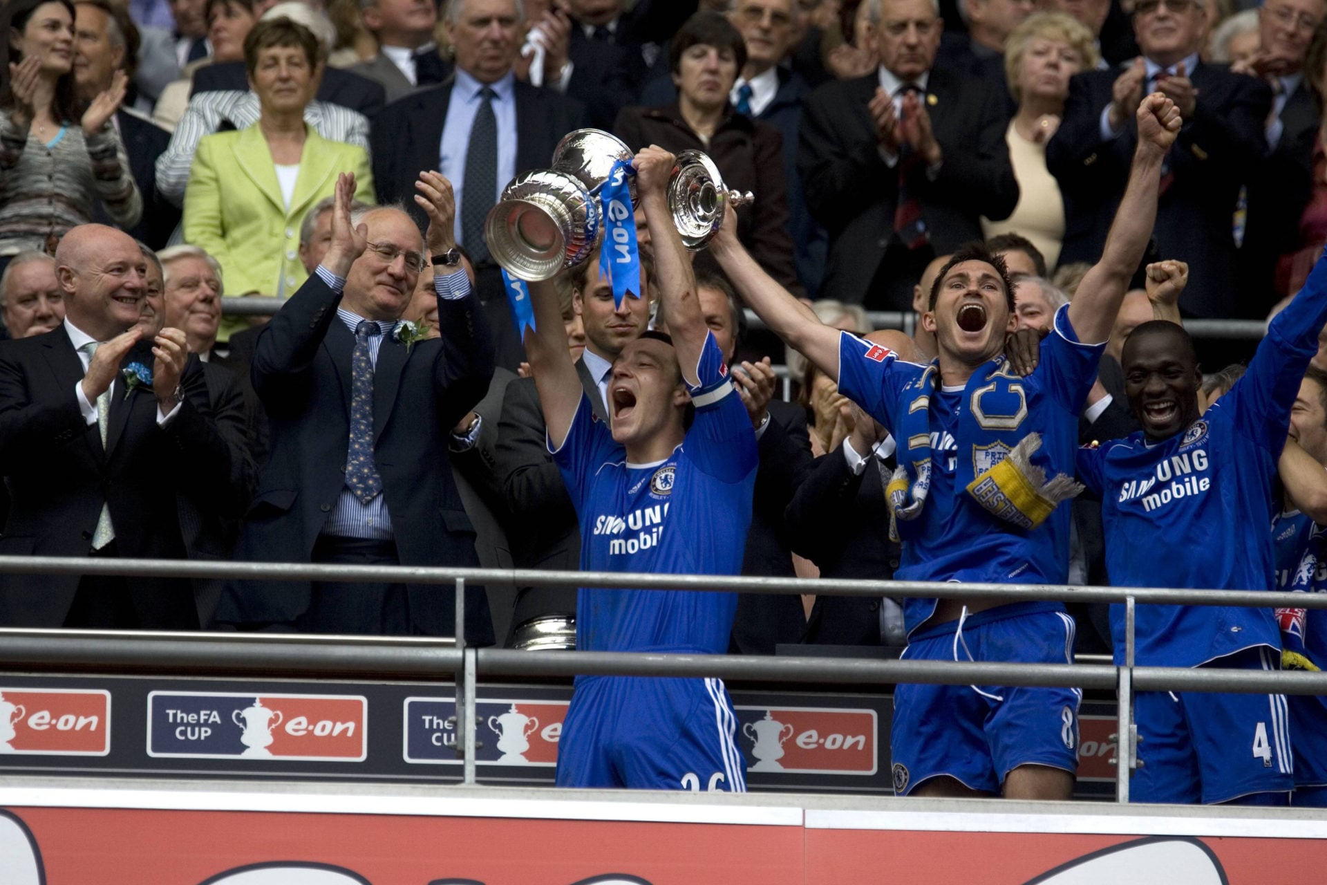 Prince William Attends the FA Cup Final Between Chelsea F.C. and Manchester United F.C. at the New Wembley Stadium