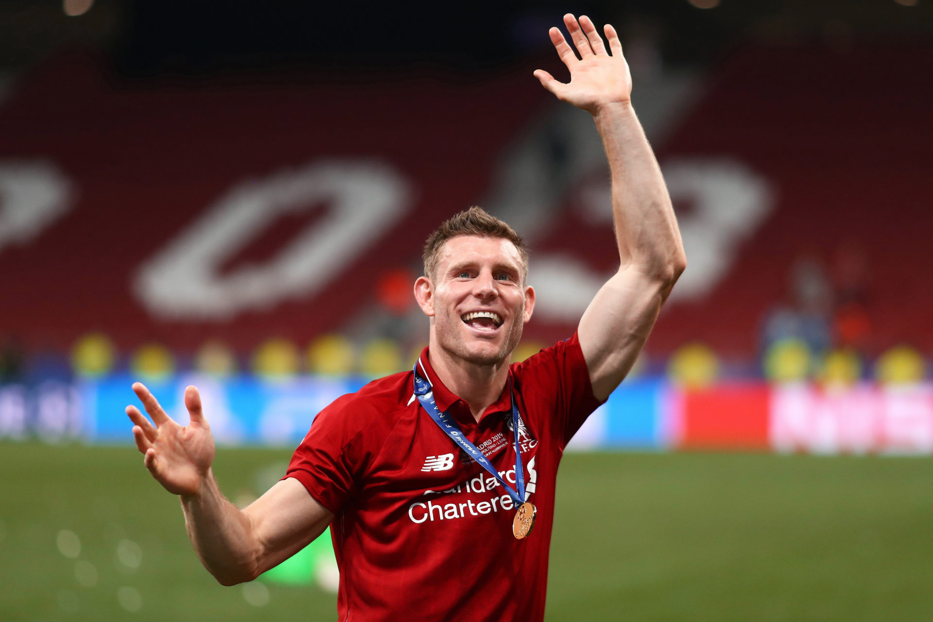 James Milner of Liverpool celebrates after the UEFA