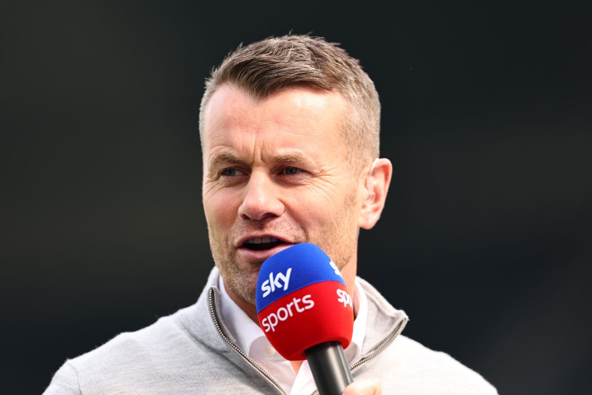 NEWCASTLE, ENGLAND - MAY 7: Shay Given working as a tv pundit for Sky Sports during the Premier League match between Newcastle United and Arsenal F...