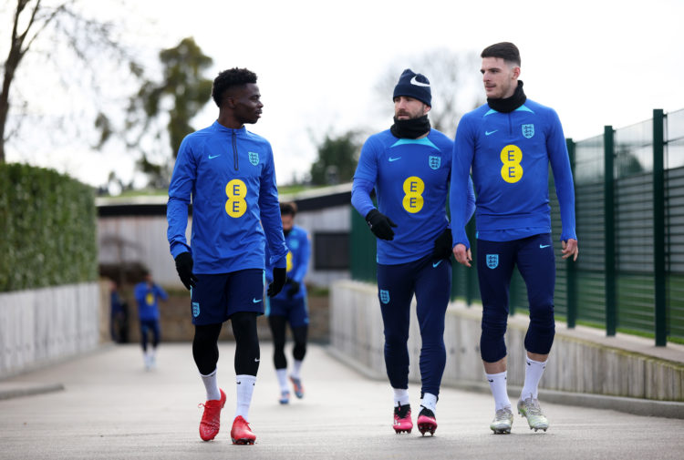 Declan Rice reacts as Bukayo Saka extends Arsenal contract
