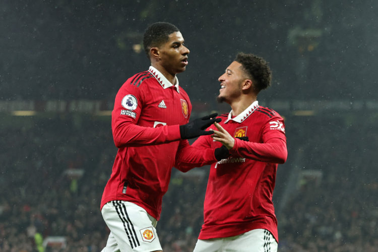 Marcus Rashford and Jadon Sancho react to news coming out of Arsenal yesterday