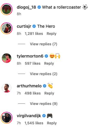 Arthur Melo applauds Liverpool teammate Diogo Jota