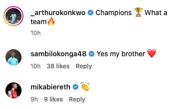 Albert Sambi Lokonga congratulates Arsenal youngster Arthur Okonkwo