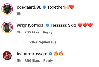 Leandro Trossard impressed with Arsenal captain Martin Odegaard