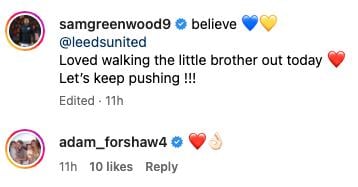 Leeds United star Adam Forshaw loved Sam Greenwood’s performance