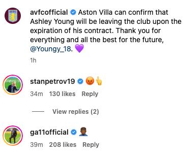 Stiliyan Petrov furious with Aston Villa releasing Ashley Young