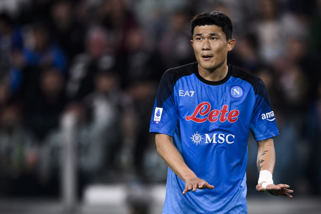 Kim Min-jae of SSC Napoli gestures during the Serie A