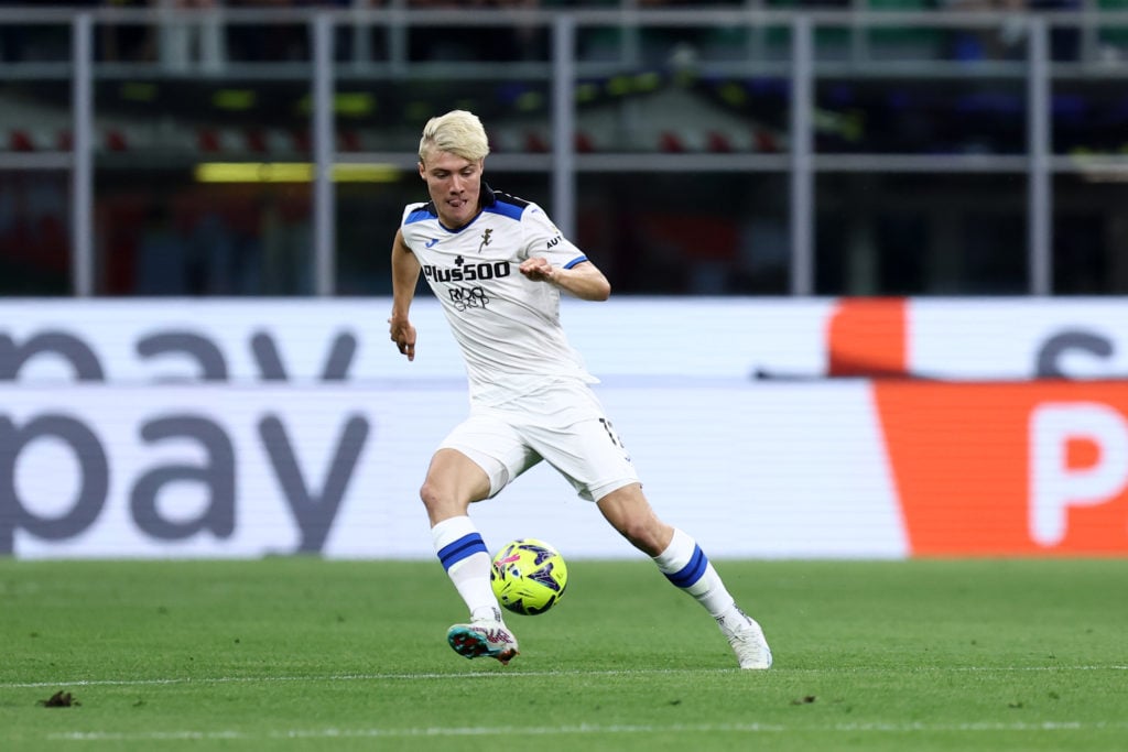 Rasmus Hojlund of Atalanta Bc in action during the Serie A