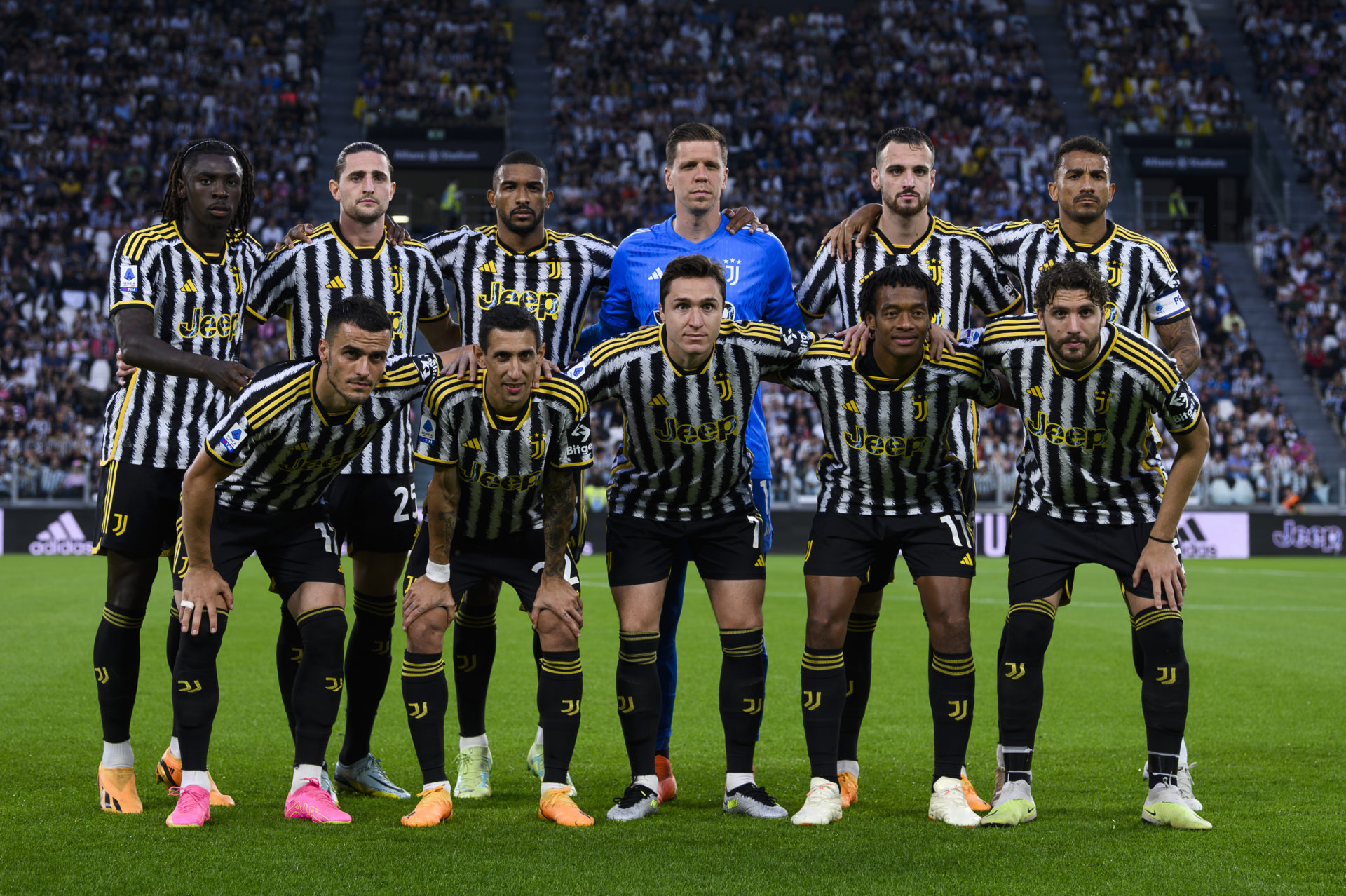 Players of Juventus FC pose for a team photo prior to the...
