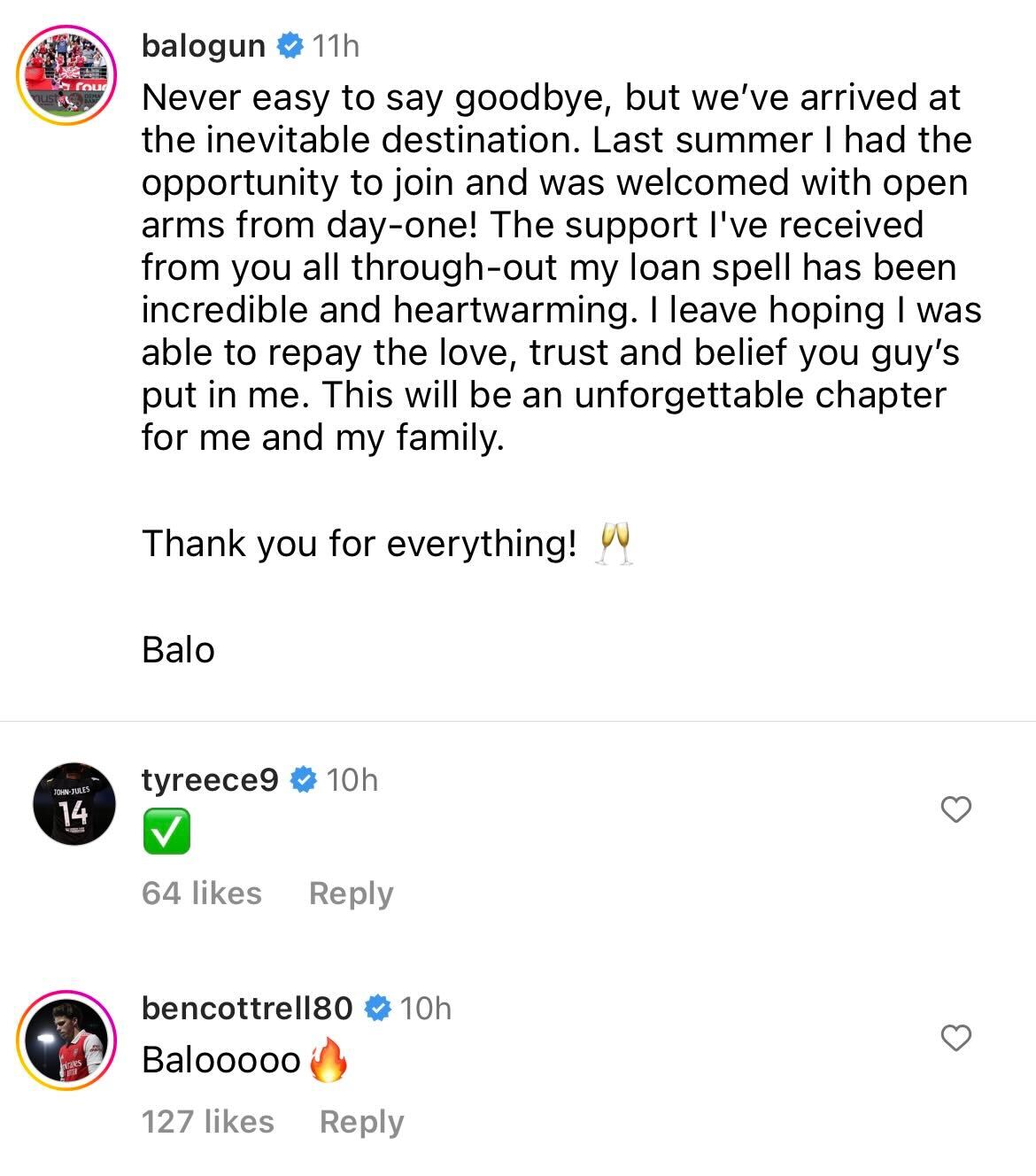 Will Still returns to Folarin Balogun return to Arsenal