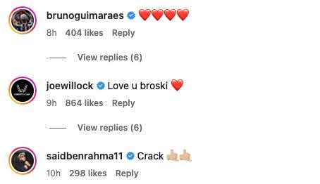 Newcastle star Bruno Guimaraes reacts to Allan Saint-Maximin’s post