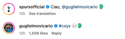 Guglielmo Vicario sends message to Tottenham Hotspur fans