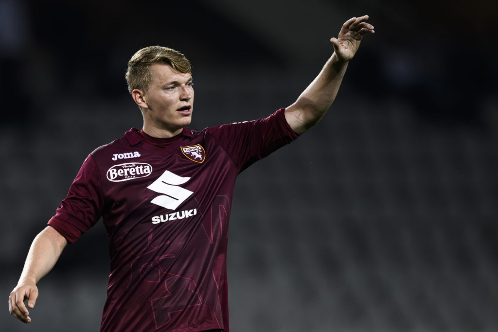 Perr Schuurs of Torino FC gestures during the Serie A