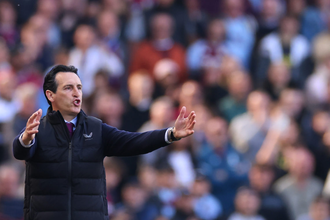 BIRMINGHAM, ENGLAND - MAY 13:  Aston Villa Manager Unai Emery during the Premier League match between Aston Villa and Tottenham Hotspur at Villa Pa...