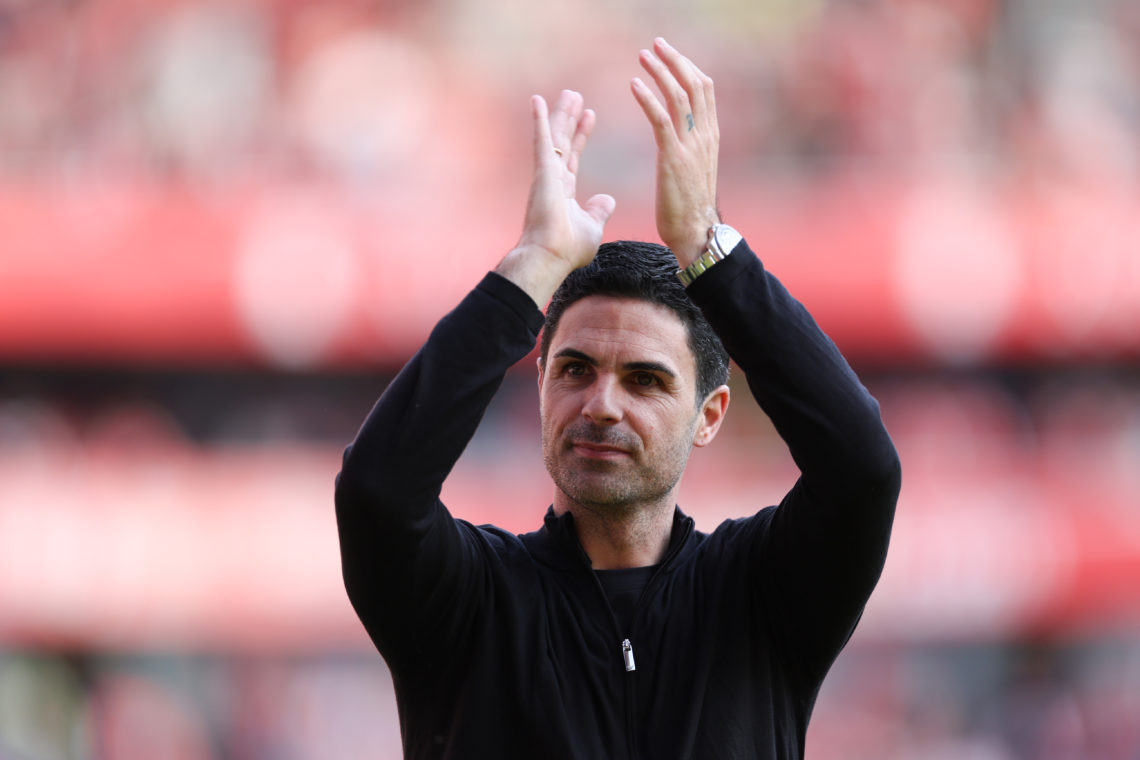 Arsenal manager Mikel Arteta during the Premier League match between Arsenal FC and Wolverhampton Wanderers at Emirates Stadium on May 28, 2023 in ...