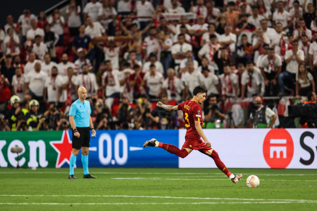 Roger Ibanez player of  AS Roma seen in action during the