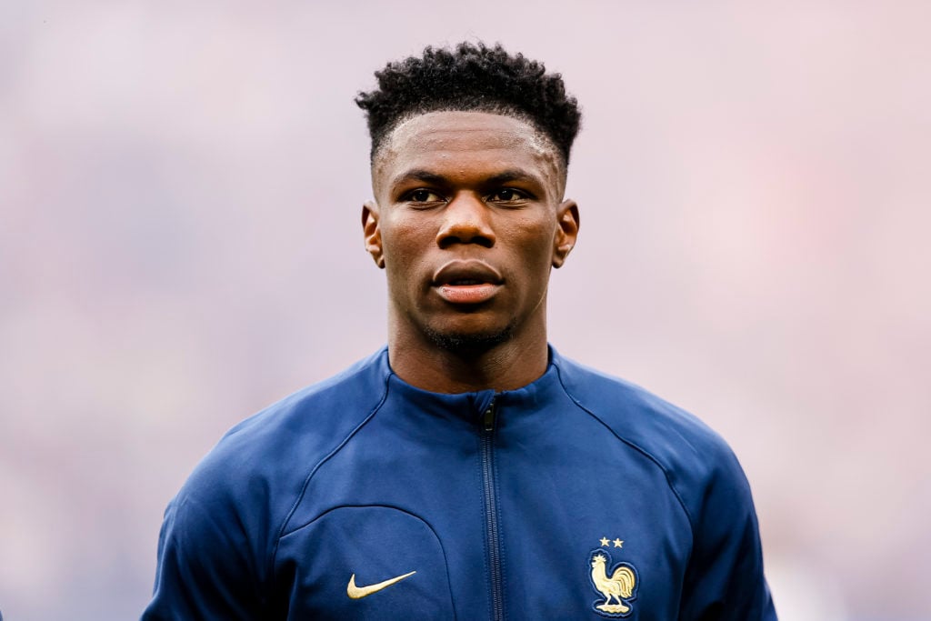 Aurélien Tchouameni of France getting into the field during the UEFA EURO 2024 qualifying round group B match between France and Greece at Stade de...