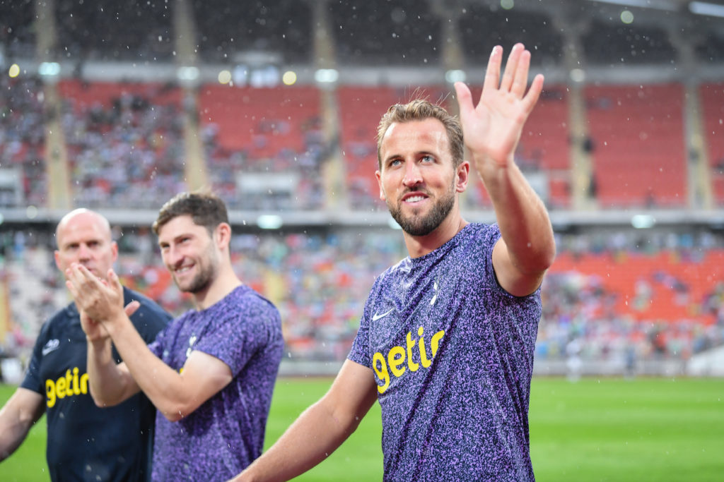 Tottenham Hotspur Harry Kane thanks soccer fans after the