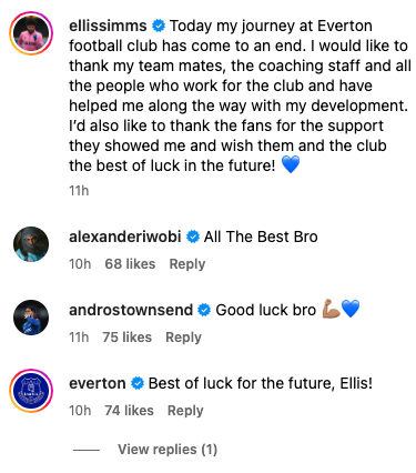 Alex Iwobi sends message to Ellis Simms after Everton exit