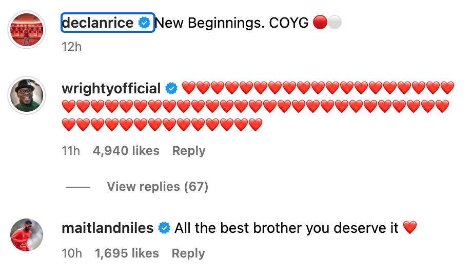 Ainsley Maitland-Niles sends message to Declan Rice after Arsenal move