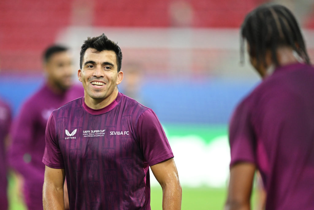 Sevilla FC Training Session And Press Conference - UEFA Super Cup 2023
