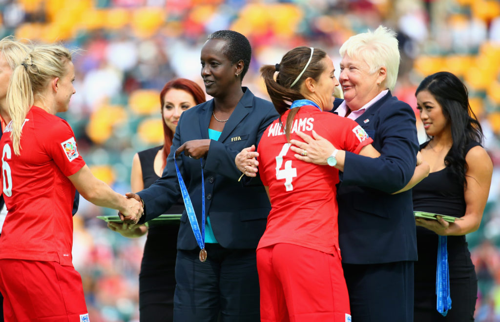 Fara Williams receives third-place medal at 2015 Women's World Cup after England's best finish