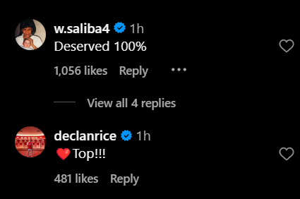 Replies to Eddie Nketiah's Instagram post