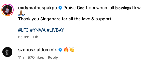 Dominik Szoboszlai impressed with Cody Gakpo in Liverpool defeat to Bayern Munich