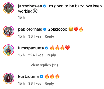 Lucas Paqueta impressed with West Ham United teammate Jarrod Bowen