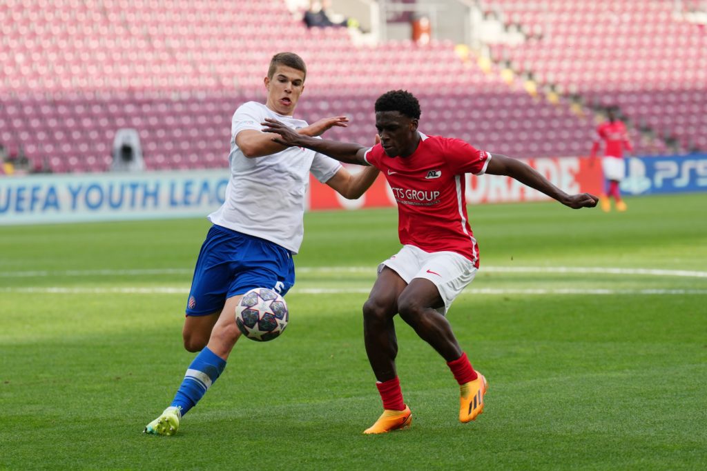 Tottenham's Luka Vuskovic in action during UEFA Youth League Final for Hajduk Split