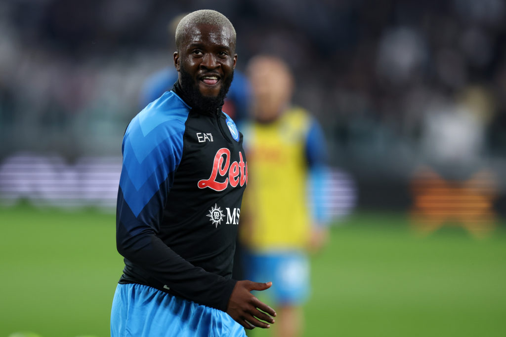 Tanguy Ndombele of Ssc Napoli  during warm up before the