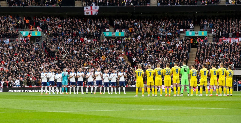 England and Ukraine players before Group C - UEFA EURO 2024 qualifying game