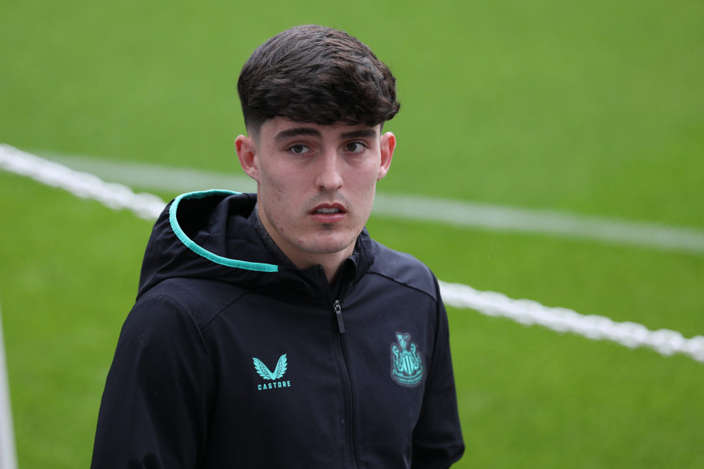 Tino Livramento of Newcastle United before the Premier League match between Newcastle United and Liverpool at St. James's Park, Newcastle on Sunday 27th August 2023.