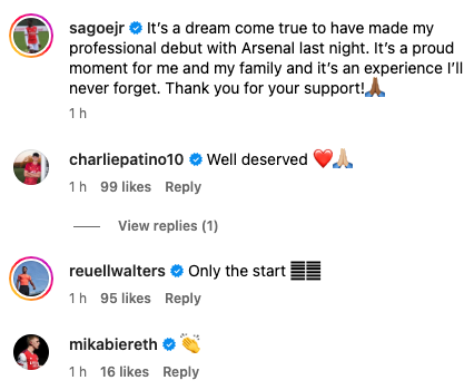 Charlie Patino sends message to Arsenal youngster Charles Sagoe Jr.