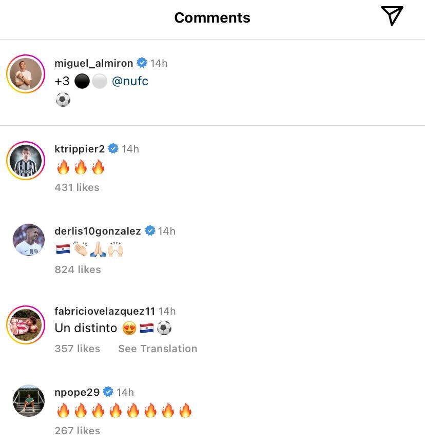 Trippier was very impressed by Almiron’s Newcastle goal