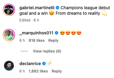 Declan Rice impressed with Gabriel Martinelli as Arsenal defeated Sevilla